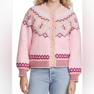 LOVE SHACK FANCY HONEYPIE BOYFRIEND CARDIGAN Size M